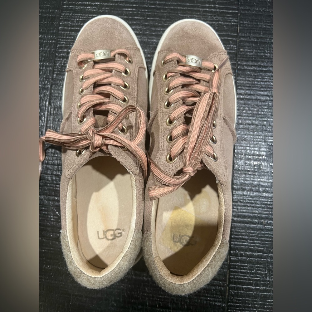 UGG Milo Leather Suede Low Top Fashion Sneaker Women's (Size 7) - Picture 9 of 10